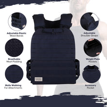 Load image into Gallery viewer, 20lbs Midnight Navy Plate Carrier Vest (plates included)