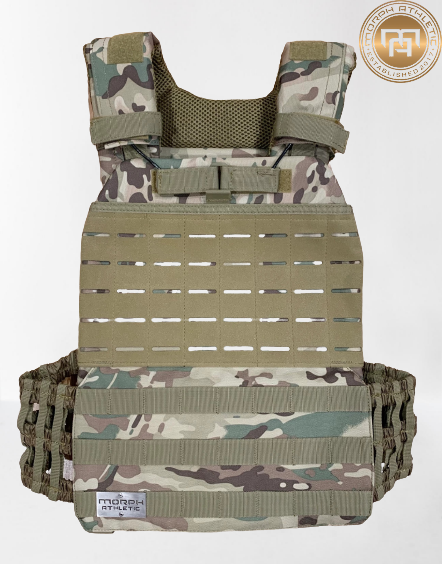 20lbs Desert Gold Camo Plate Carrier Vest (plates included)